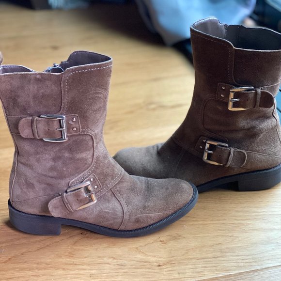 Enzo Angiolini Suede Mid-Calf Booties - Picture 1 of 3